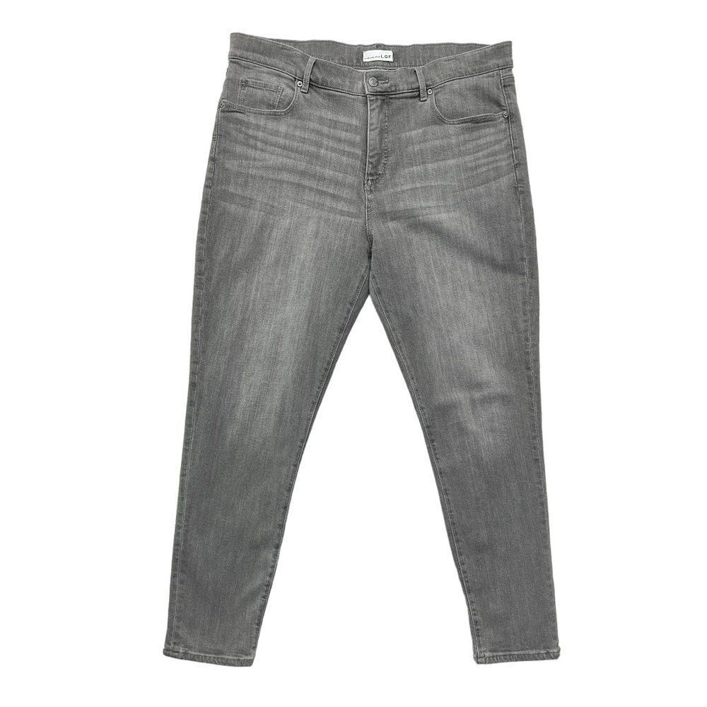 LOFT‎ Skinny Jeans Women's Size 14 Gray Tapered Slim Fit Denim